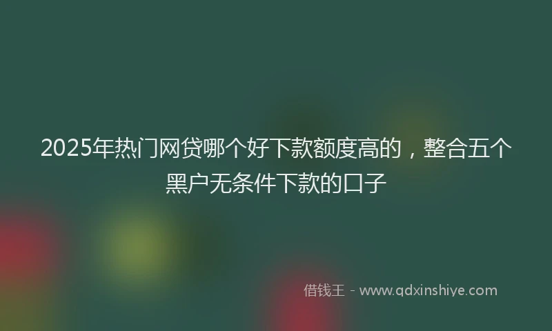 2025年热门网贷哪个好下款额度高的，整合五个黑户无条件下款的口子