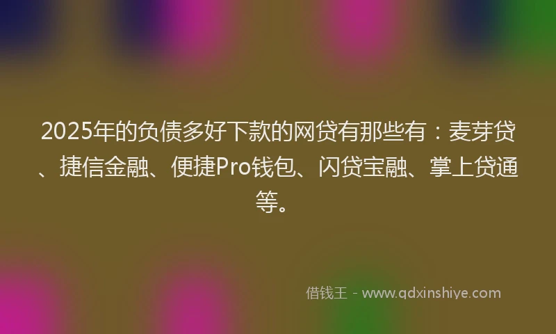 2025年的负债多好下款的网贷有那些有：麦芽贷、捷信金融、便捷Pro钱包、闪贷宝融、掌上贷通等。