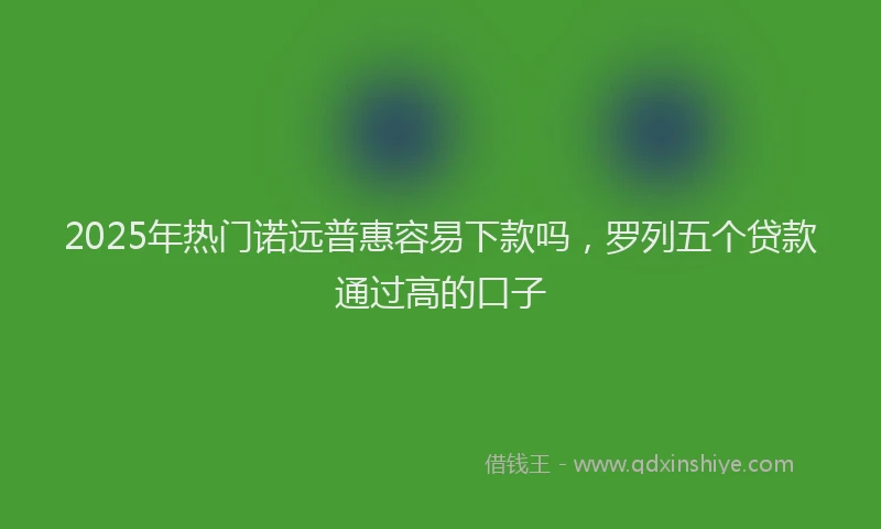 2025年热门诺远普惠容易下款吗，罗列五个贷款通过高的口子