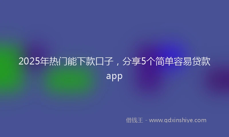 2025年热门能下款口子，分享5个简单容易贷款app