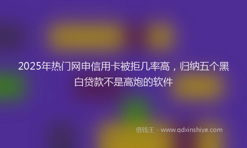 2025年热门网申信用卡被拒几率高，归纳五个黑白贷款不是高炮的软件
