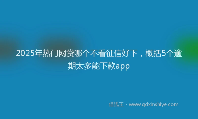2025年热门网贷哪个不看征信好下，概括5个逾期太多能下款app