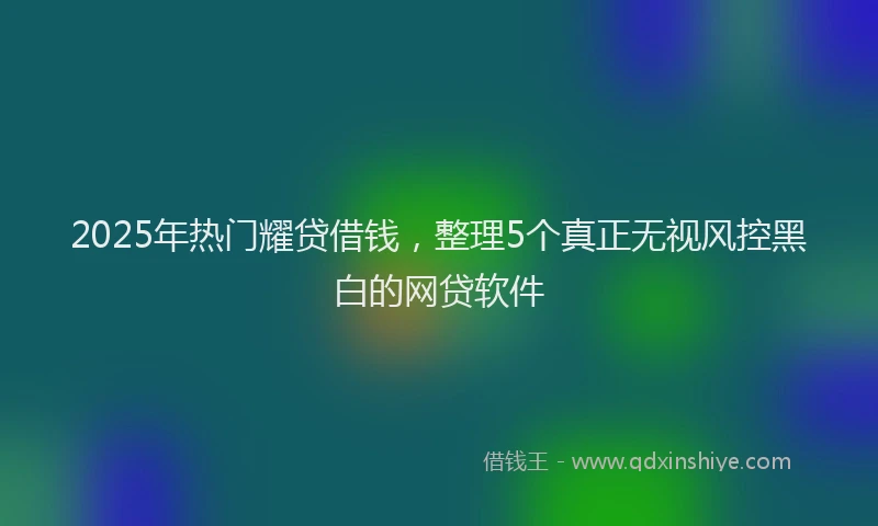 2025年热门耀贷借钱，整理5个真正无视风控黑白的网贷软件