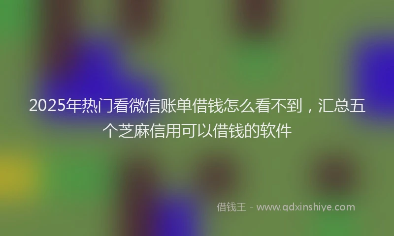2025年热门看微信账单借钱怎么看不到，汇总五个芝麻信用可以借钱的软件