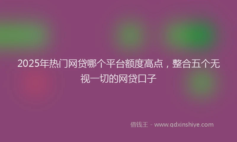 2025年热门网贷哪个平台额度高点，整合五个无视一切的网贷口子