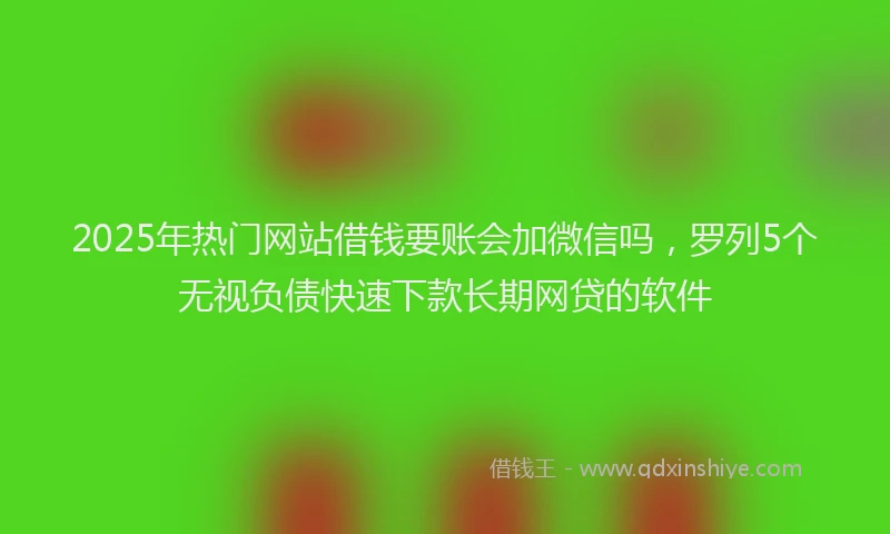 2025年热门网站借钱要账会加微信吗，罗列5个无视负债快速下款长期网贷的软件