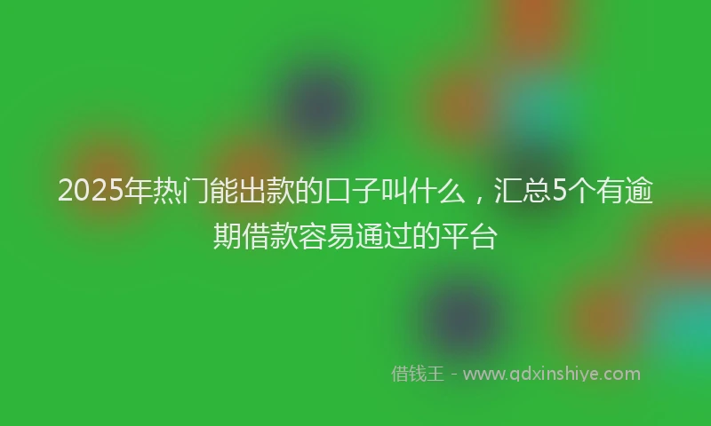 2025年热门能出款的口子叫什么，汇总5个有逾期借款容易通过的平台
