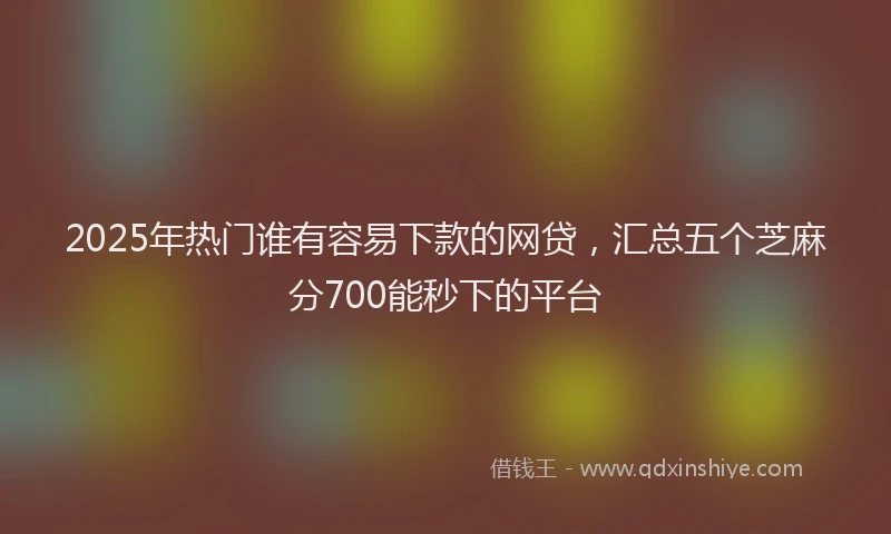 2025年热门谁有容易下款的网贷，汇总五个芝麻分700能秒下的平台