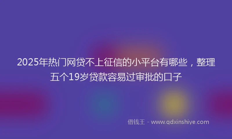 2025年热门网贷不上征信的小平台有哪些，整理五个19岁贷款容易过审批的口子