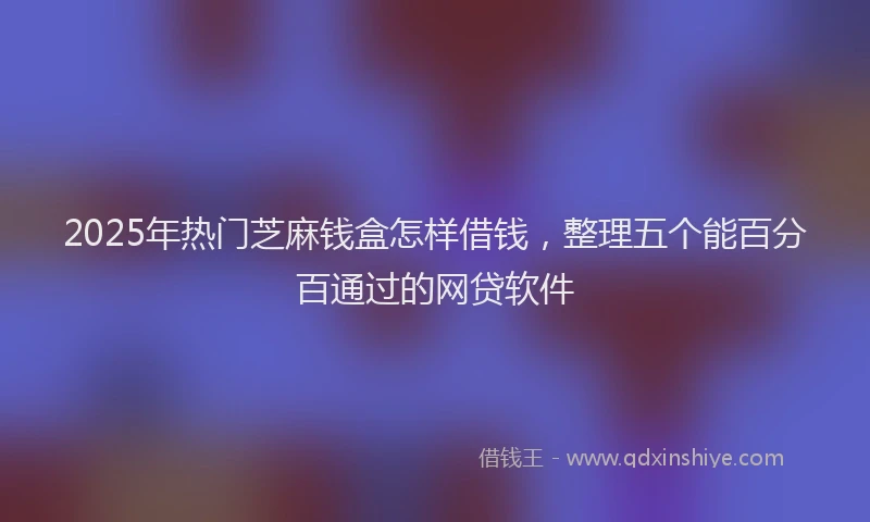 2025年热门芝麻钱盒怎样借钱，整理五个能百分百通过的网贷软件
