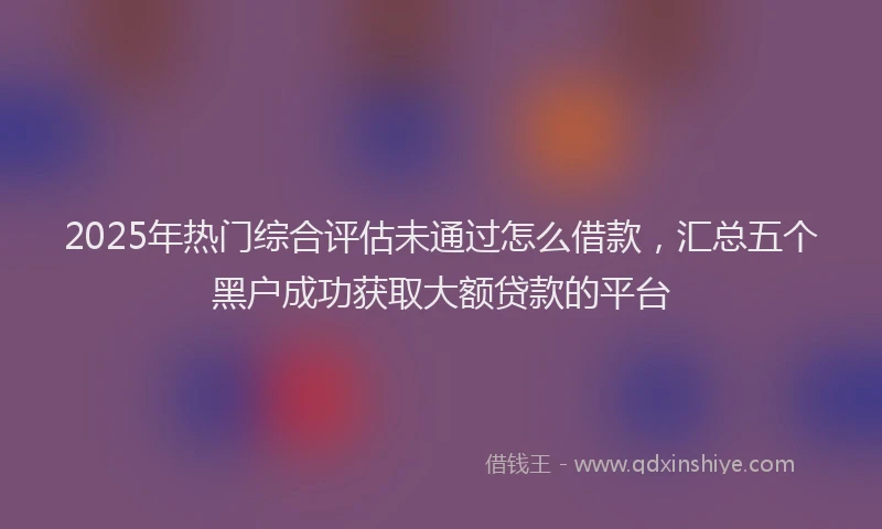 2025年热门综合评估未通过怎么借款，汇总五个黑户成功获取大额贷款的平台