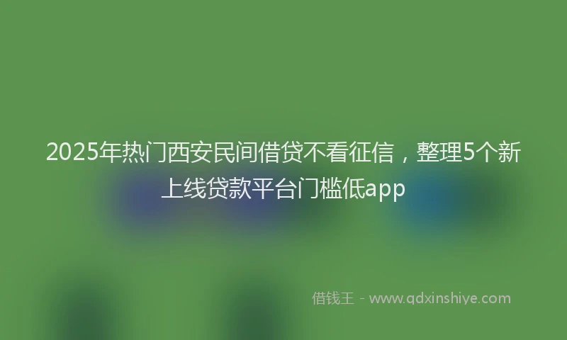 2025年热门西安民间借贷不看征信，整理5个新上线贷款平台门槛低app