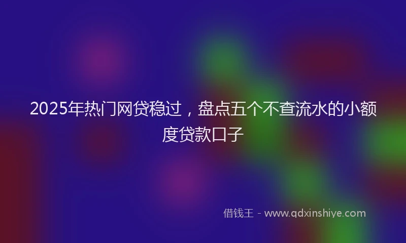 2025年热门网贷稳过，盘点五个不查流水的小额度贷款口子