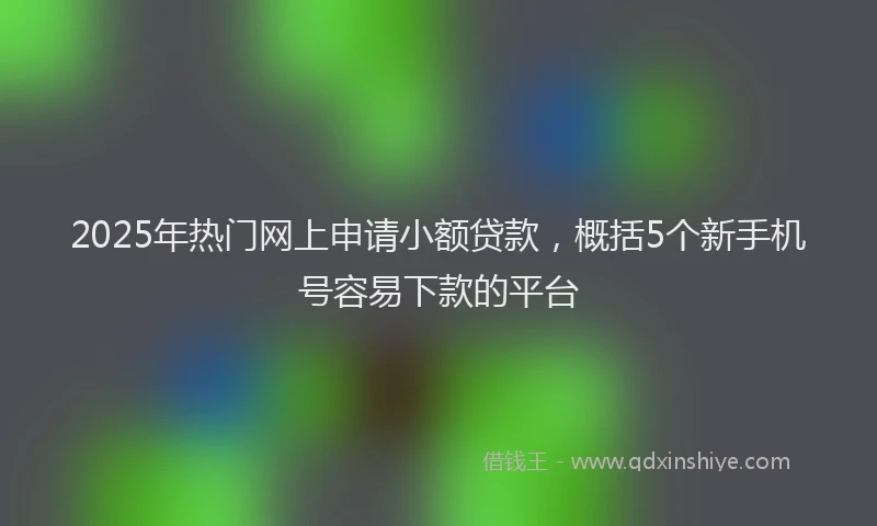 2025年热门网上申请小额贷款，概括5个新手机号容易下款的平台