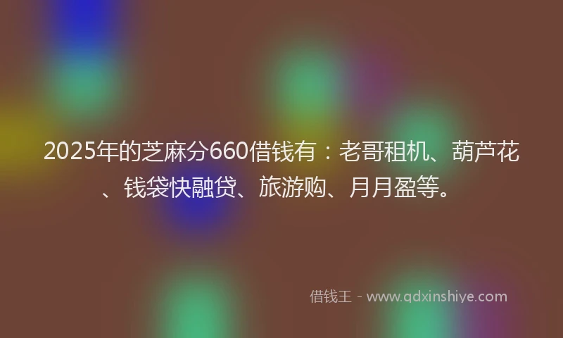 2025年的芝麻分660借钱有：老哥租机、葫芦花、钱袋快融贷、旅游购、月月盈等。