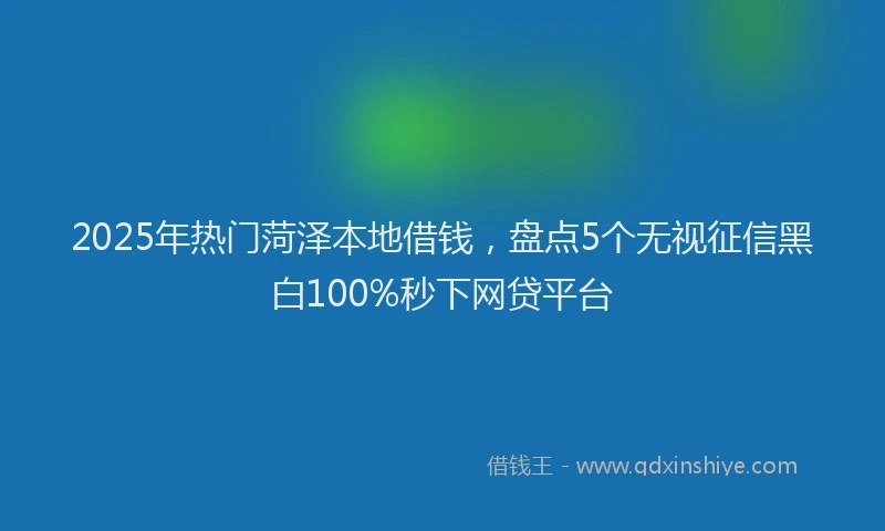 2025年热门菏泽本地借钱，盘点5个无视征信黑白100%秒下网贷平台