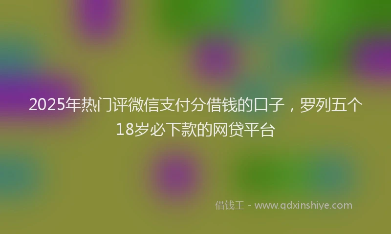 2025年热门评微信支付分借钱的口子，罗列五个18岁必下款的网贷平台