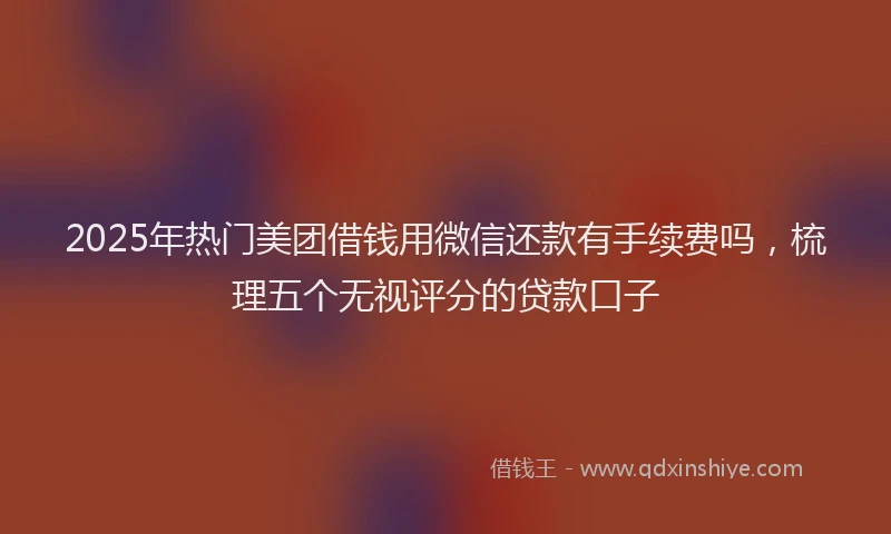 2025年热门美团借钱用微信还款有手续费吗，梳理五个无视评分的贷款口子