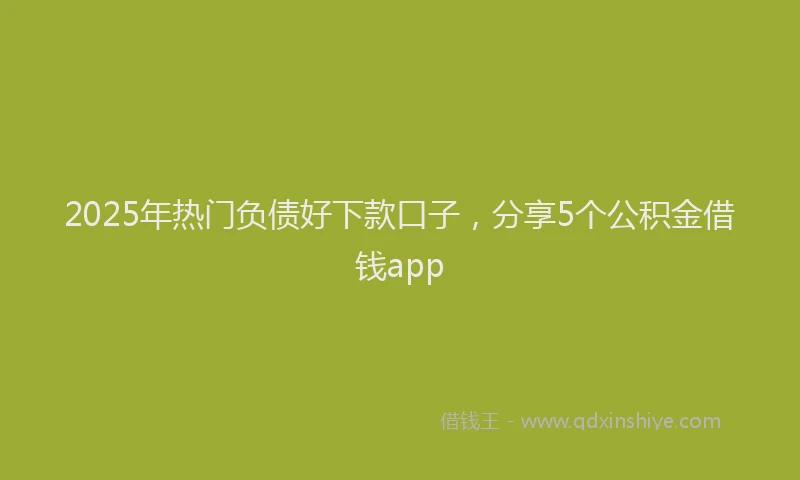 2025年热门负债好下款口子，分享5个公积金借钱app
