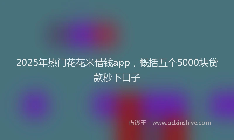 2025年热门花花米借钱app，概括五个5000块贷款秒下口子
