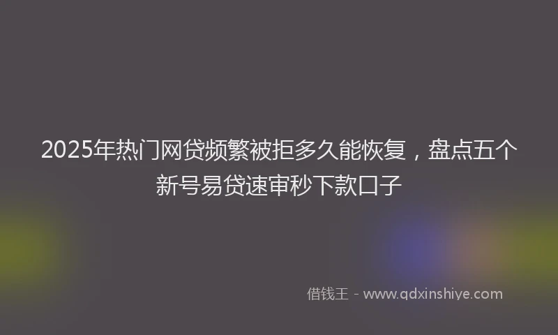 2025年热门网贷频繁被拒多久能恢复，盘点五个新号易贷速审秒下款口子
