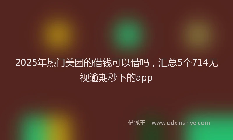 2025年热门美团的借钱可以借吗，汇总5个714无视逾期秒下的app
