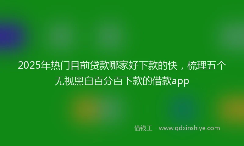 2025年热门目前贷款哪家好下款的快，梳理五个无视黑白百分百下款的借款app