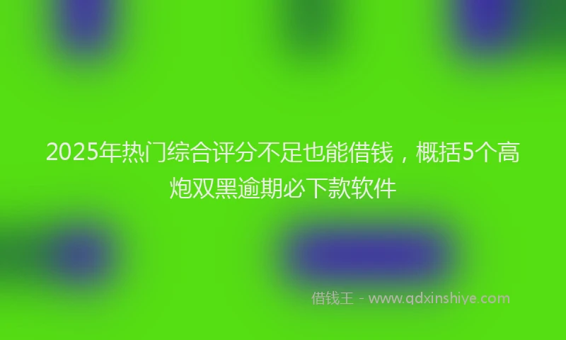 2025年热门综合评分不足也能借钱，概括5个高炮双黑逾期必下款软件