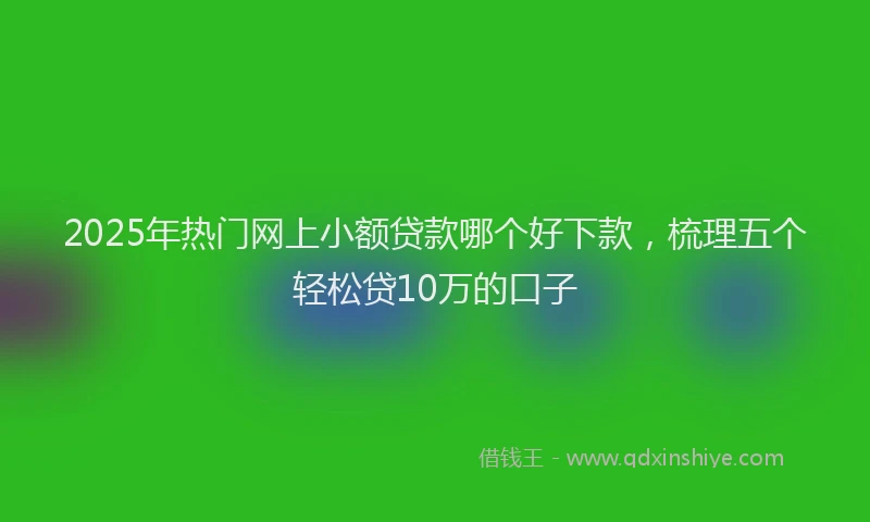 2025年热门网上小额贷款哪个好下款，梳理五个轻松贷10万的口子
