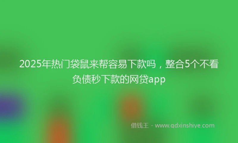 2025年热门袋鼠来帮容易下款吗，整合5个不看负债秒下款的网贷app