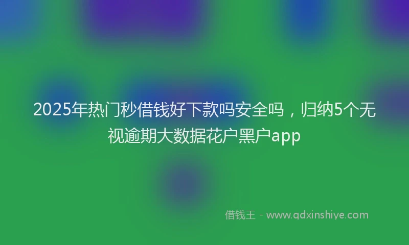 2025年热门秒借钱好下款吗安全吗，归纳5个无视逾期大数据花户黑户app