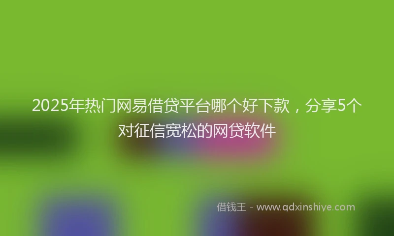 2025年热门网易借贷平台哪个好下款，分享5个对征信宽松的网贷软件