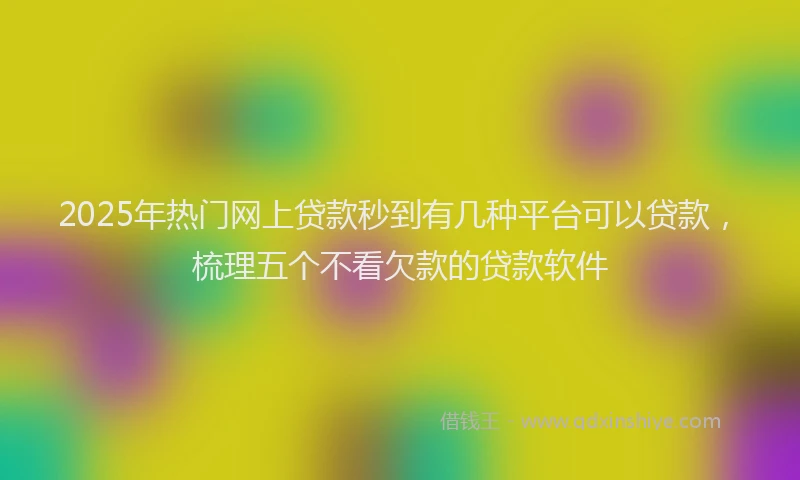 2025年热门网上贷款秒到有几种平台可以贷款，梳理五个不看欠款的贷款软件