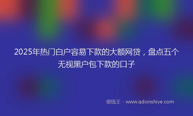 2025年热门白户容易下款的大额网贷，盘点五个无视黑户包下款的口子