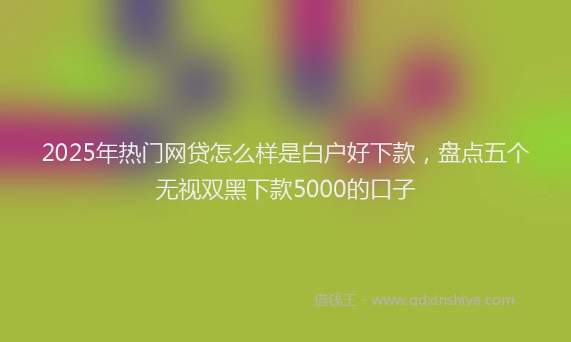 2025年热门网贷怎么样是白户好下款，盘点五个无视双黑下款5000的口子