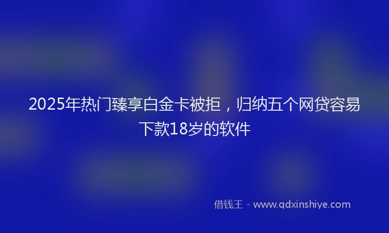 2025年热门臻享白金卡被拒，归纳五个网贷容易下款18岁的软件