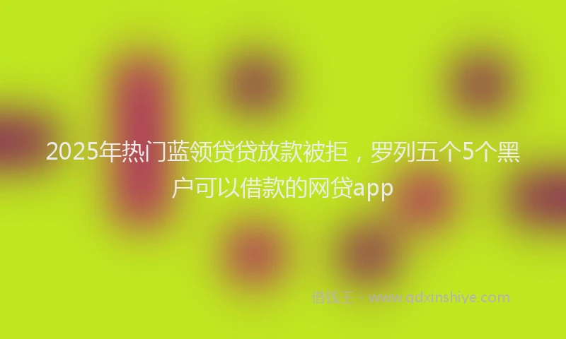 2025年热门蓝领贷贷放款被拒，罗列五个5个黑户可以借款的网贷app