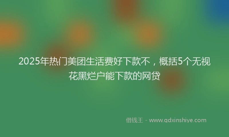 2025年热门美团生活费好下款不，概括5个无视花黑烂户能下款的网贷