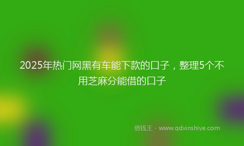 2025年热门网黑有车能下款的口子，整理5个不用芝麻分能借的口子