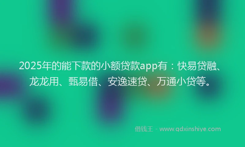 2025年的能下款的小额贷款app有：快易贷融、龙龙用、甄易借、安逸速贷、万通小贷等。