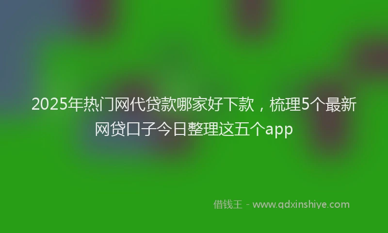 2025年热门网代贷款哪家好下款，梳理5个最新网贷口子今日整理这五个app