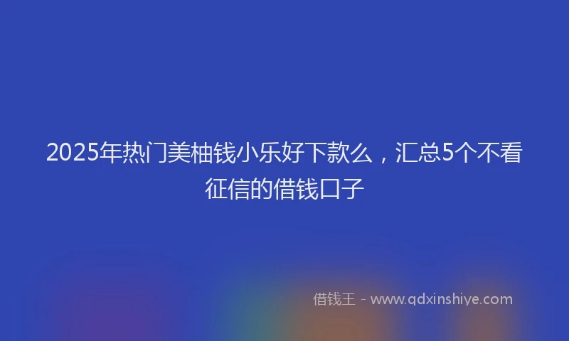 2025年热门美柚钱小乐好下款么，汇总5个不看征信的借钱口子