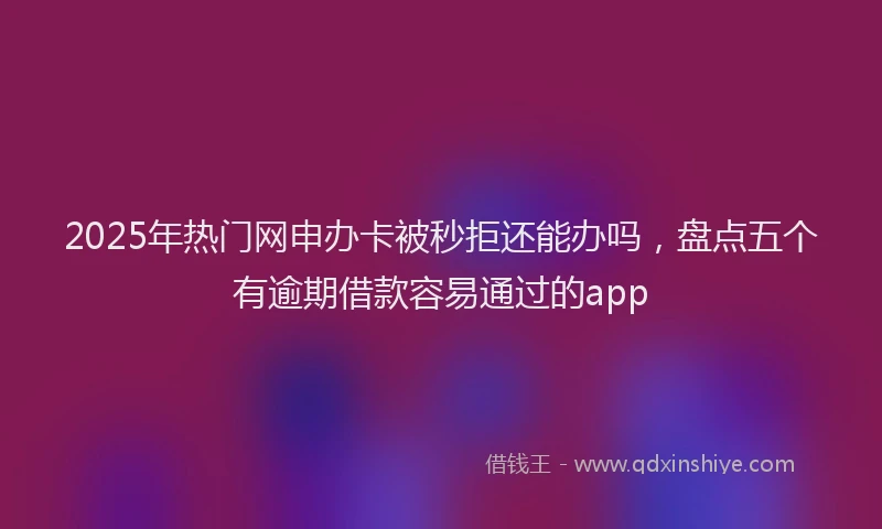 2025年热门网申办卡被秒拒还能办吗，盘点五个有逾期借款容易通过的app