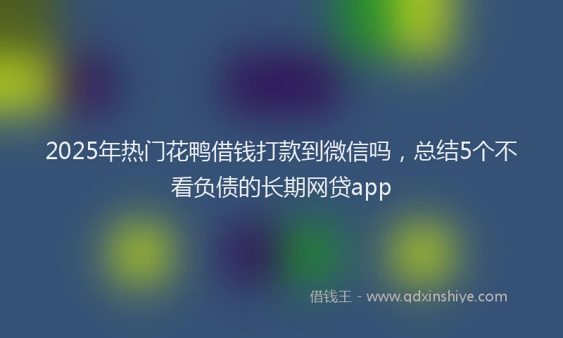 2025年热门花鸭借钱打款到微信吗，总结5个不看负债的长期网贷app