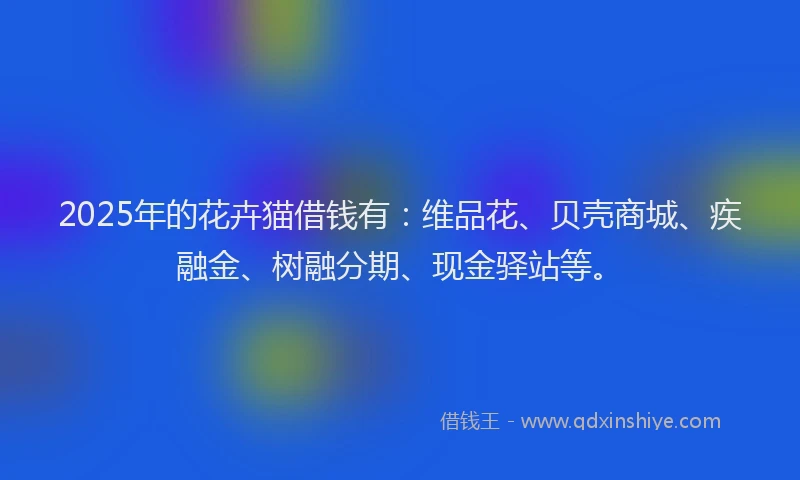 2025年的花卉猫借钱有：维品花、贝壳商城、疾融金、树融分期、现金驿站等。