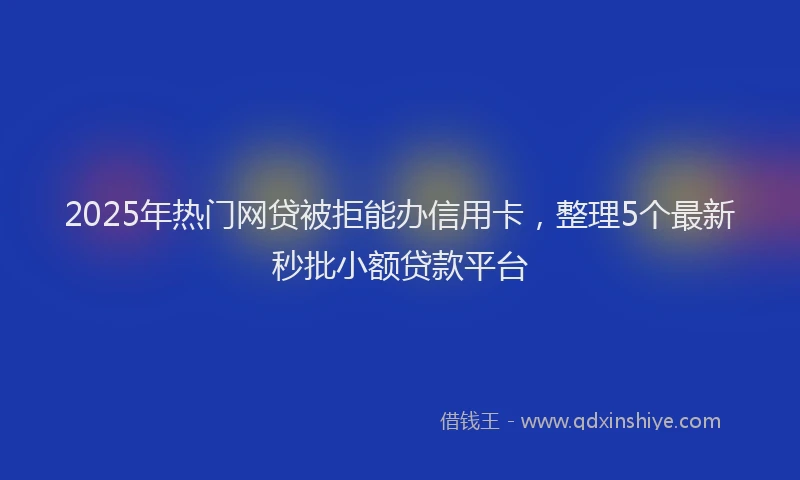 2025年热门网贷被拒能办信用卡，整理5个最新秒批小额贷款平台