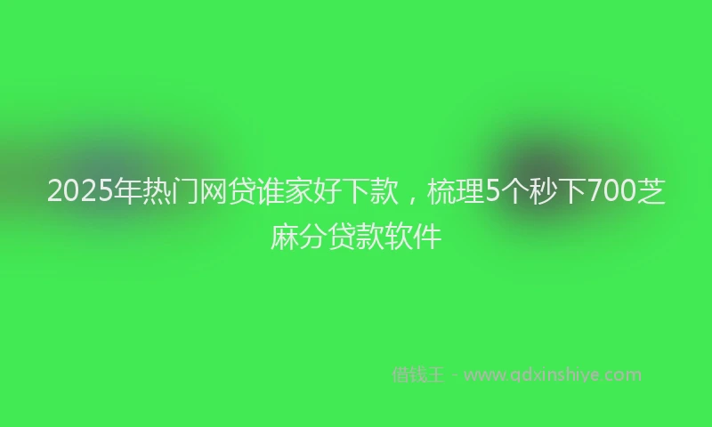 2025年热门网贷谁家好下款，梳理5个秒下700芝麻分贷款软件
