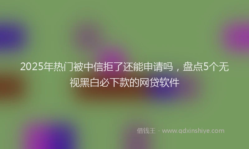 2025年热门被中信拒了还能申请吗，盘点5个无视黑白必下款的网贷软件