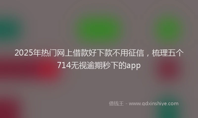 2025年热门网上借款好下款不用征信，梳理五个714无视逾期秒下的app