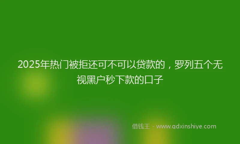 2025年热门被拒还可不可以贷款的，罗列五个无视黑户秒下款的口子